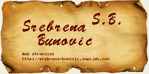 Srebrena Bunović vizit kartica